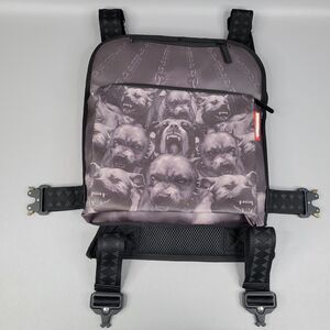 Sprayground Black and Gray Bulldog Backpack